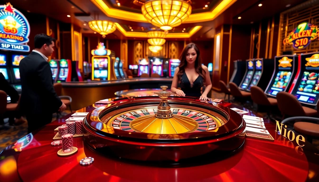 Enjoying an exciting moment at LC88 Casino with vibrant roulette action and engaging dealers.