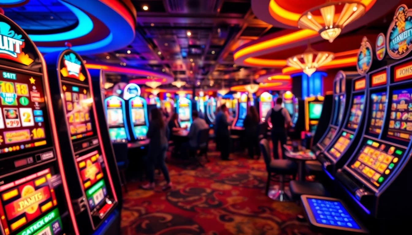 Pemain menikmati slot online di kasino dengan mesin slot yang menarik.