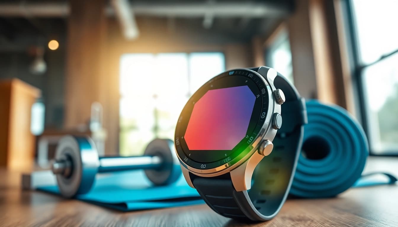 Highlight the features of the Explorer Plus GPS Smart Watch in a fitness setting.