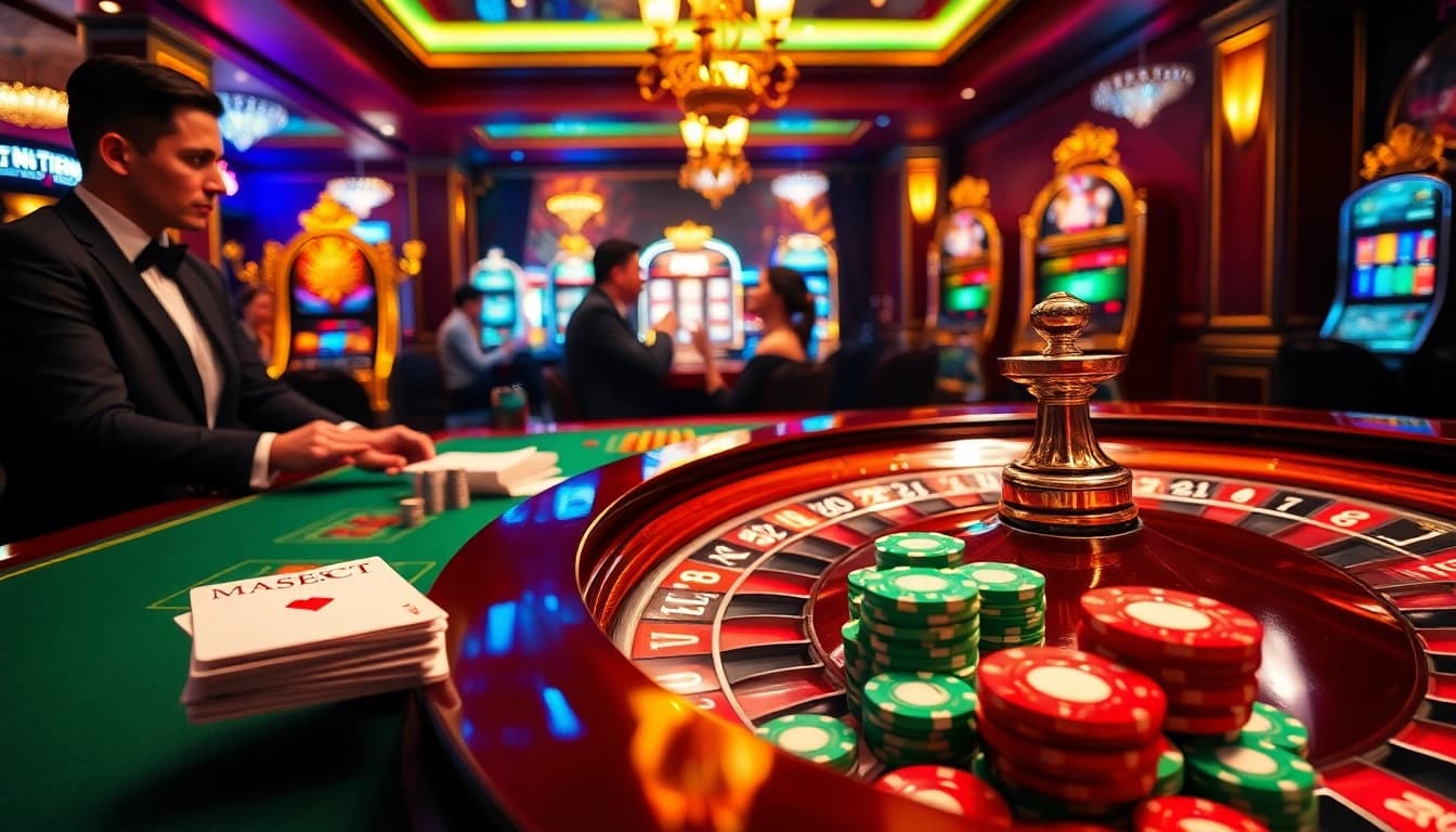 Engaging gamblers at the casino table featuring xx88 branding, vibrant poker chips, and a roulette wheel.