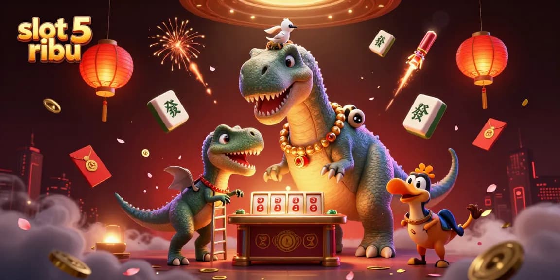 Engage with slot 5 ribu as brontosaurus and raptor create a fun casino atmosphere.