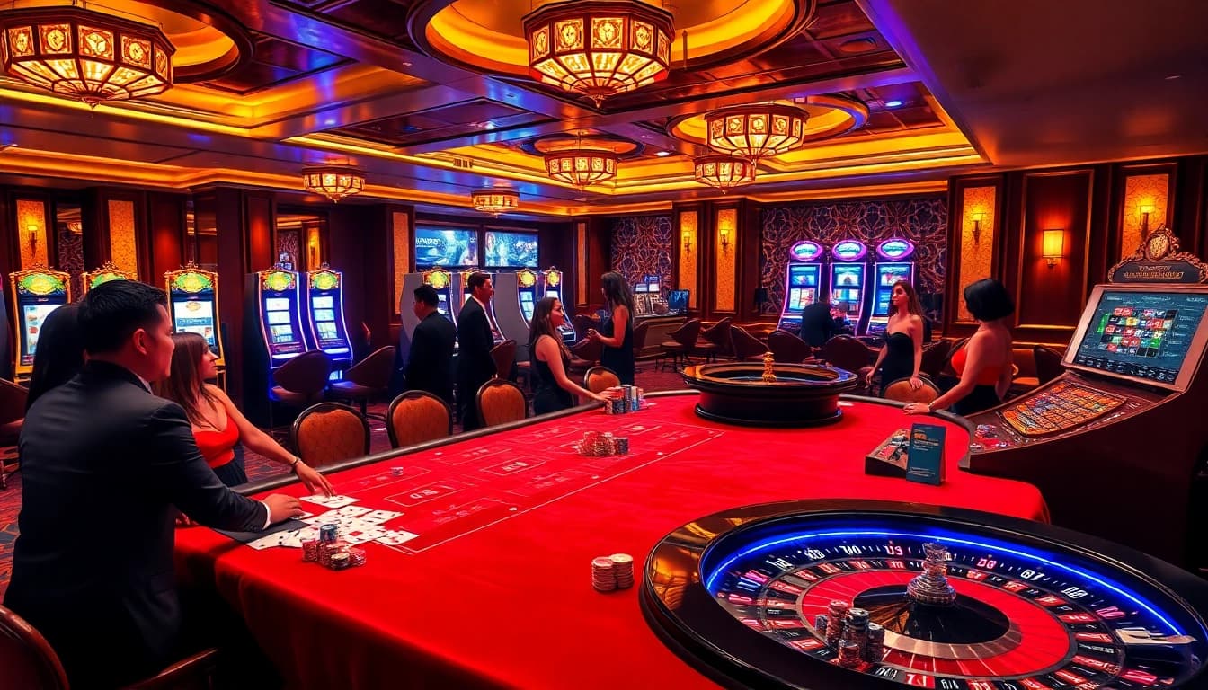 Experience high-stakes gaming at https://rr88.wales/ with vibrant casino visuals featuring tables and excitement.