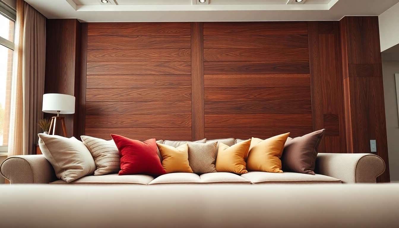 Enhance your interior with a wood panel decor wall that adds warmth and style to any space.