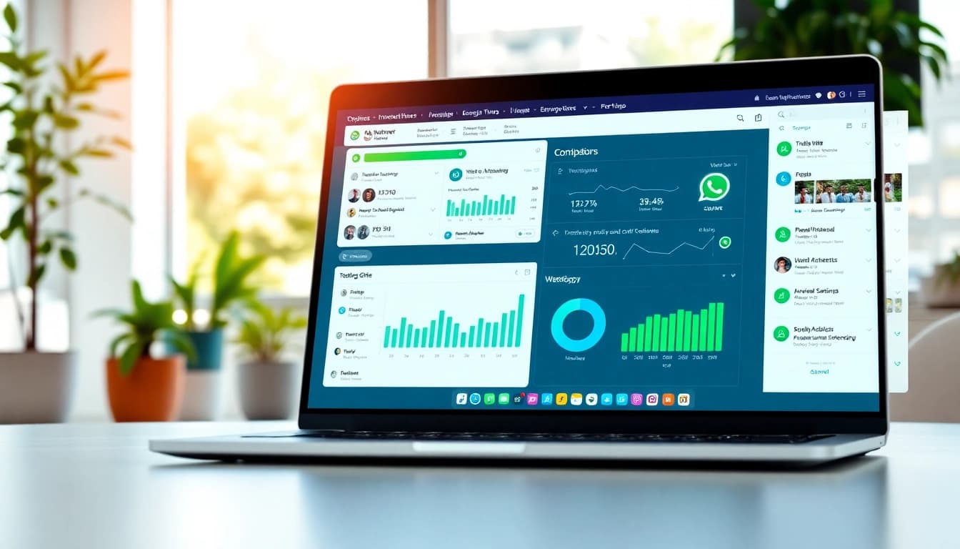 Engage with WhatsApp Smart CRM through a professional interface showcasing analytics and workflows.