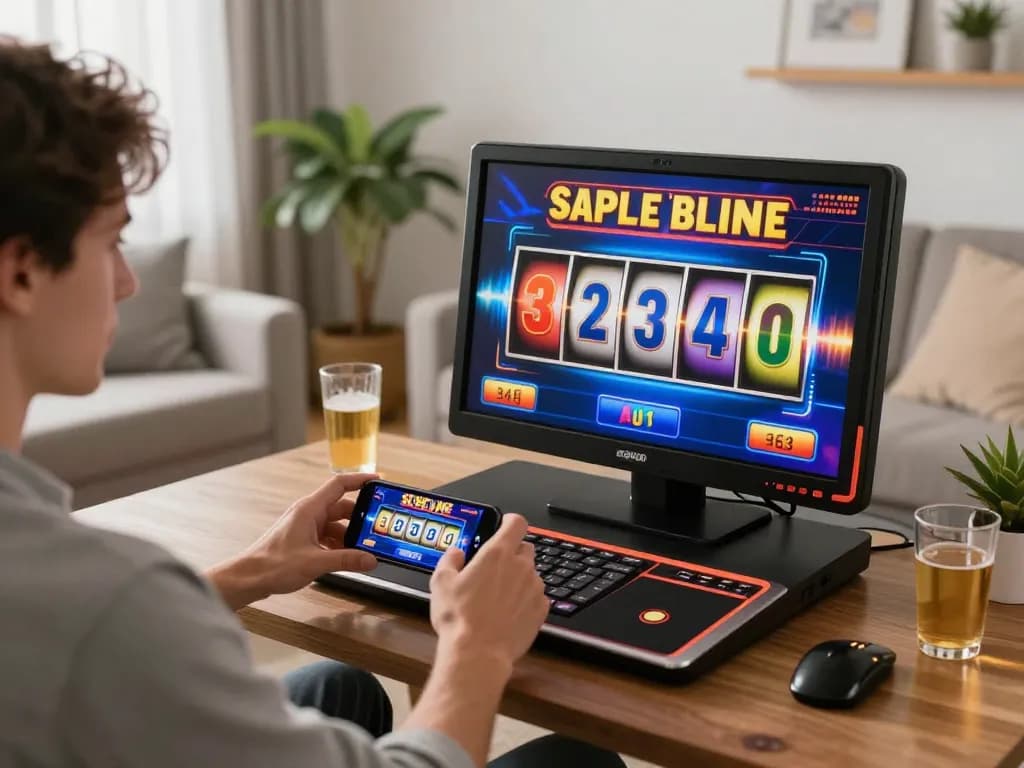 Engaging mobile user tải iwin app while enjoying slots gameplay in a cozy atmosphere.