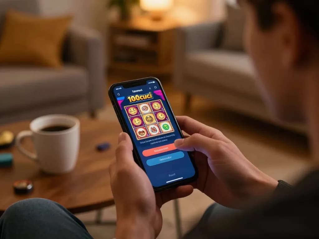 Bergiat dalam login slot 100cuci di peranti mudah alih dalam suasana rumah yang selesa.