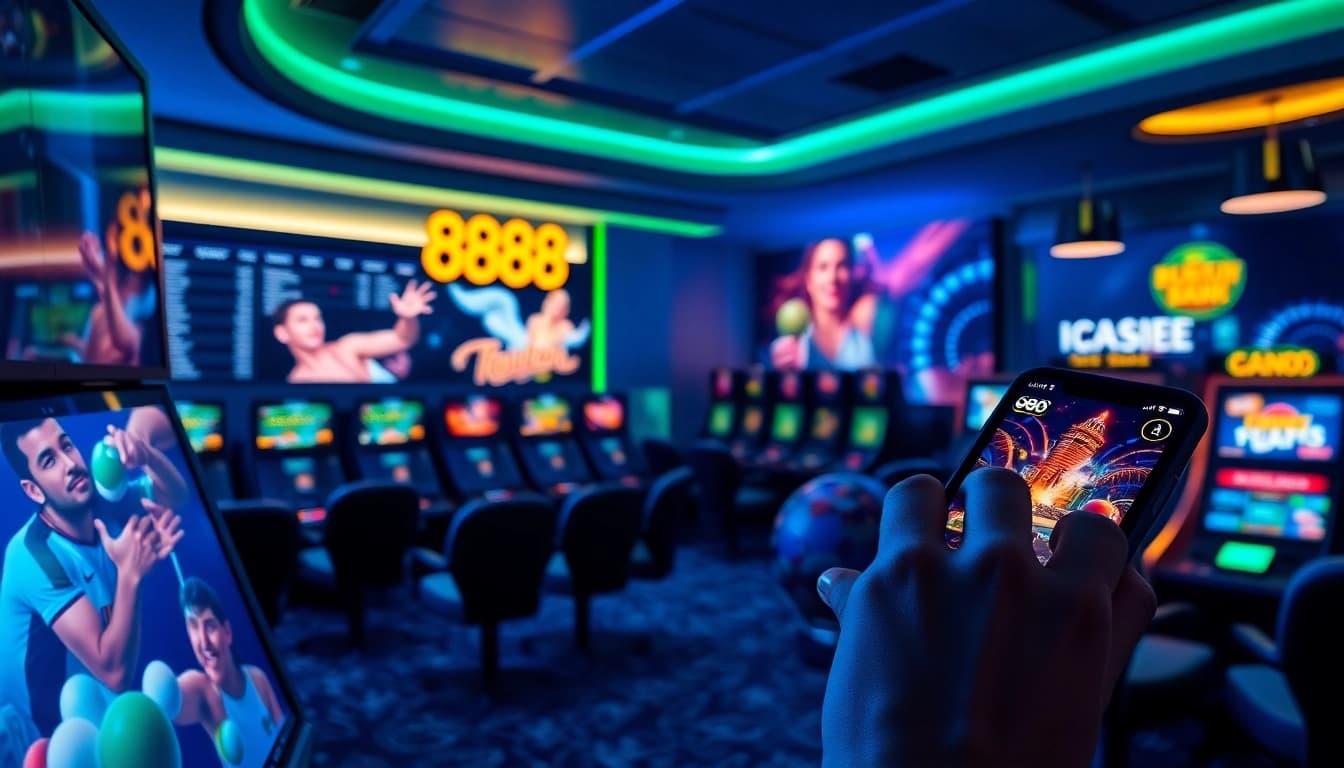 Engaging mobile gaming scene featuring 888new's diverse betting options.