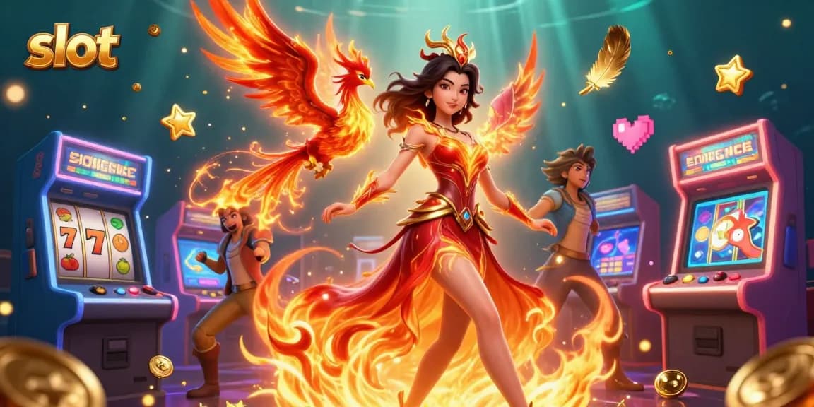 Experience thrilling slot action with stunning visuals, featuring vibrant coin displays and game elements.