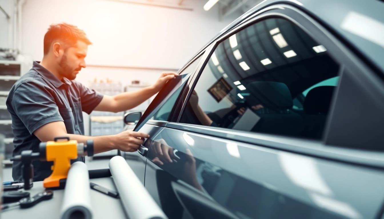 Enhance your ride with the best window tint Chattanooga TN, showcased in a professional workshop setting.
