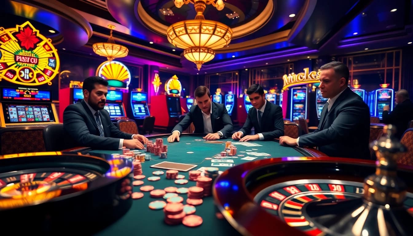 Experience high-stakes excitement with https://mmoo.de.com as players engage in thrilling casino games.