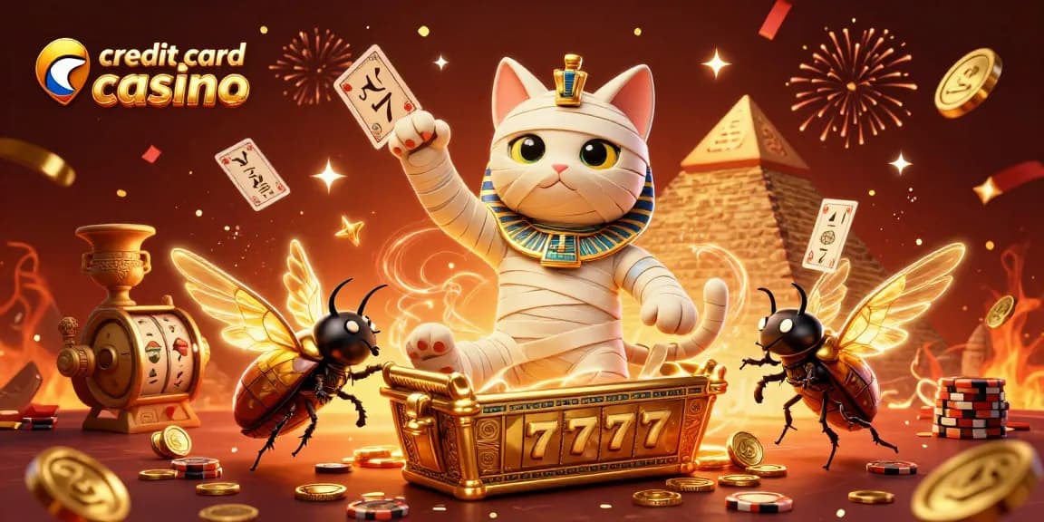 Experience winning thrills at a credit card casino with vibrant motifs and dynamic gaming elements.