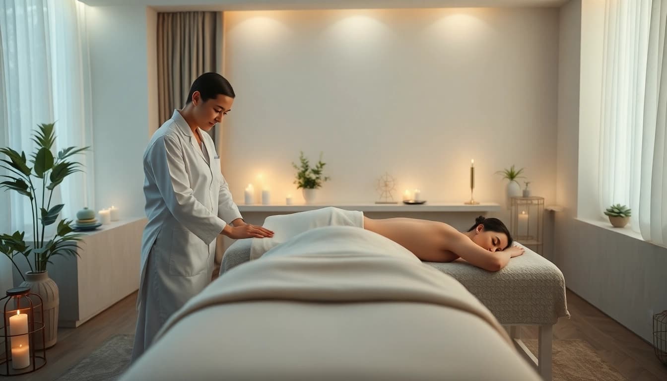 출장 massage professionals providing a high-quality service in a relaxing setting.