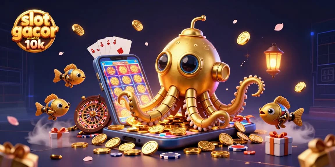 Engage with slot gacor modal 10k as colorful slot games and golden coins erupt in a dynamic underwater adventure.