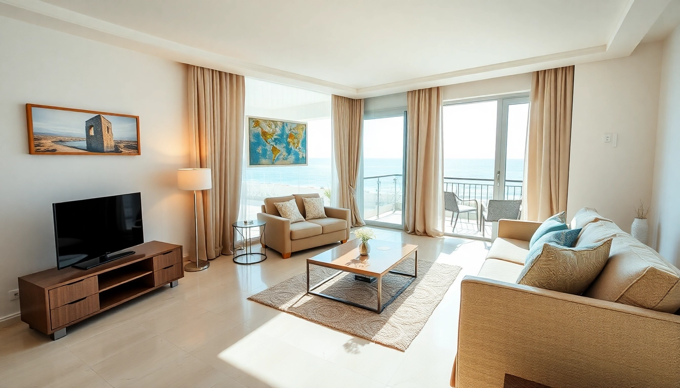 Buy apartment in Alanya showcased in a modern, inviting setting with picturesque sea views.