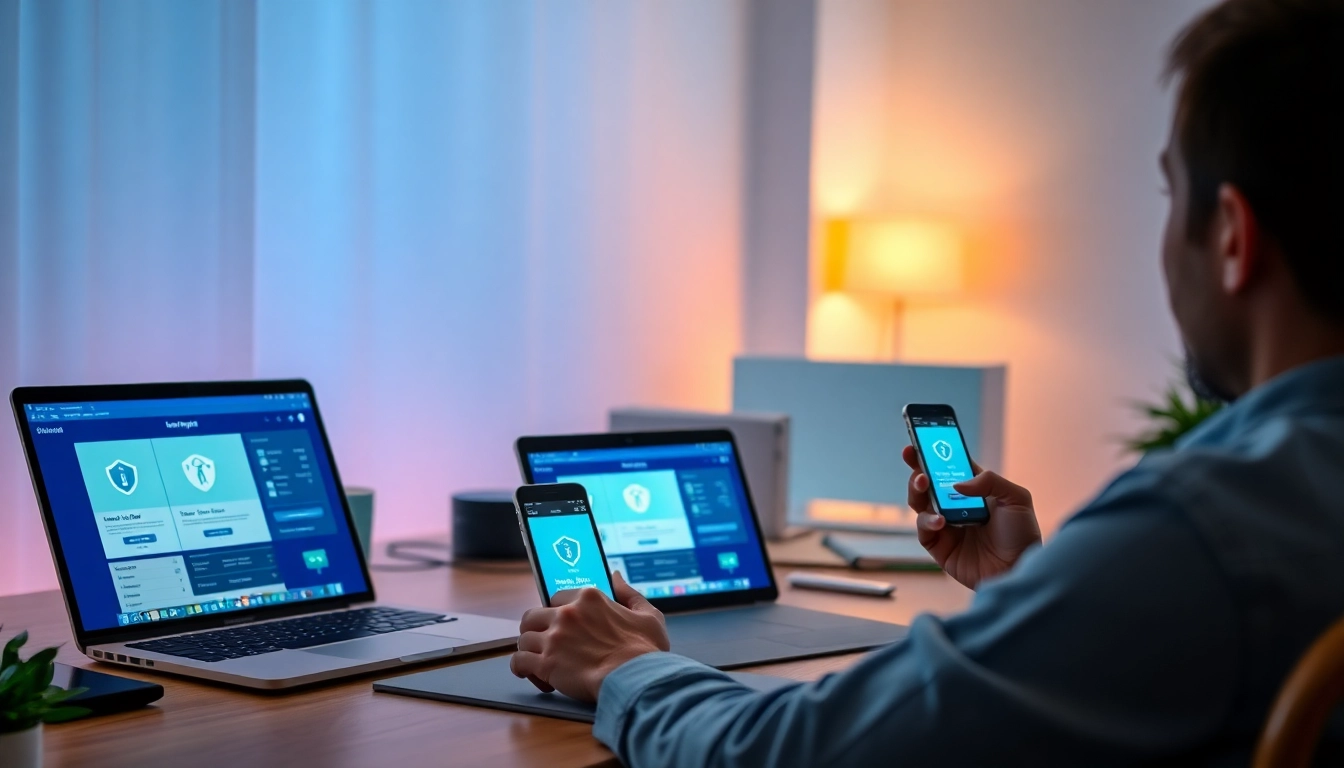 快连官网 VPN interface displayed on multiple devices for a secure browsing experience.