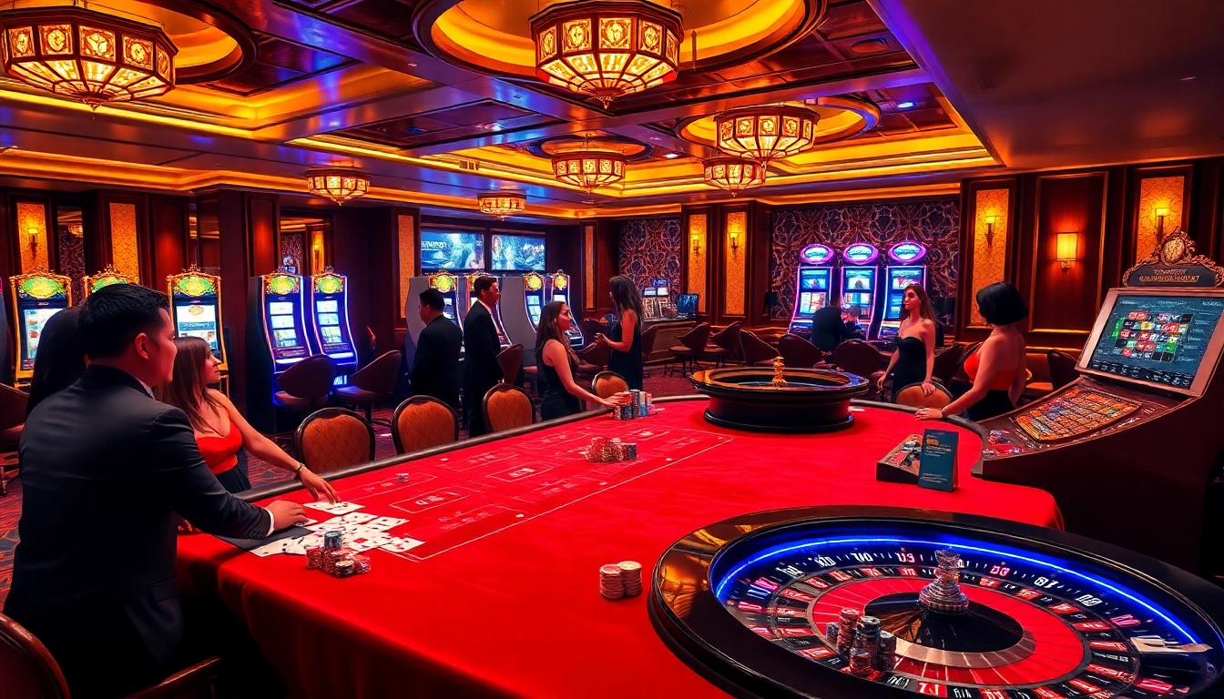 Experience high-stakes gaming at https://rr88.wales/ with vibrant casino visuals featuring tables and excitement.