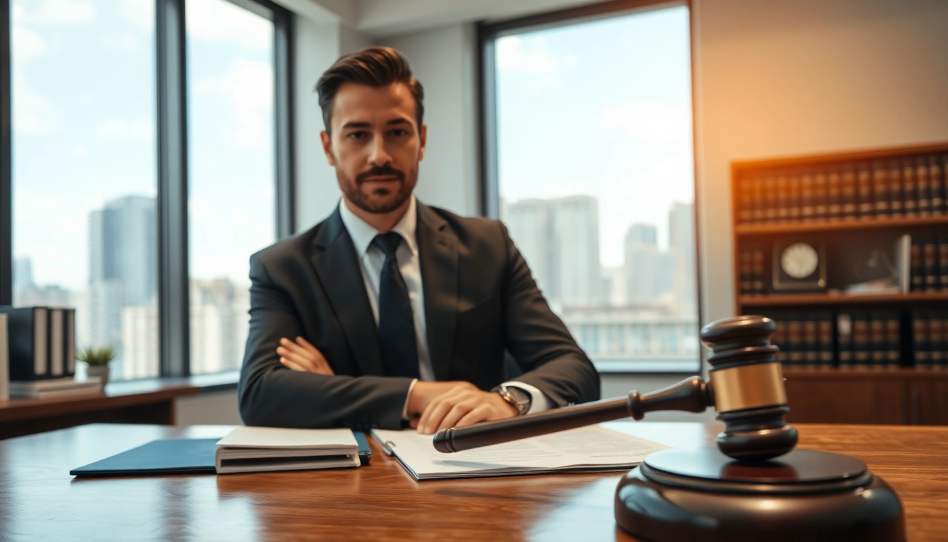 Strafverteidiger consulting a client in a modern legal office to ensure justice.