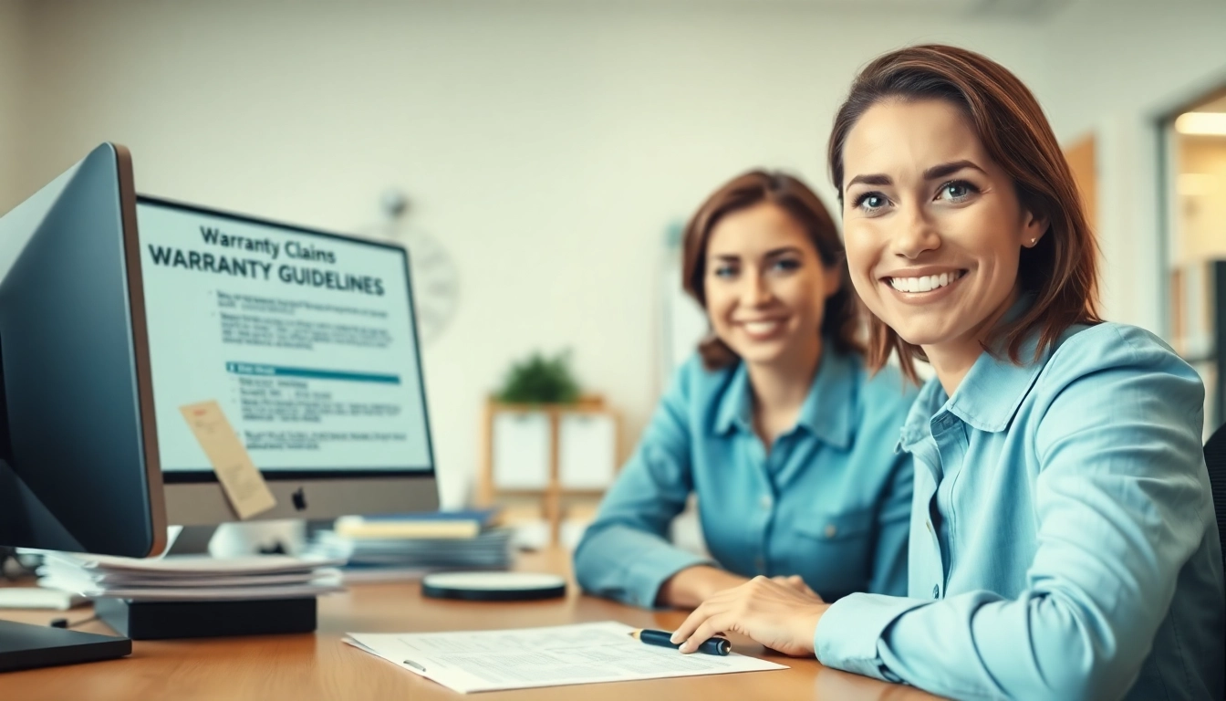 No hassle warranty claims made easy by friendly customer service representative in office setting.