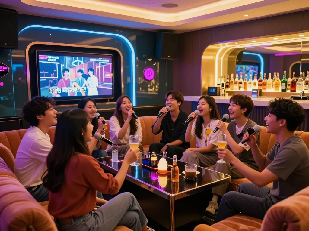 활기찬 노래방에서 친구들과 함께 인천의 밤문화를 경험하세요.