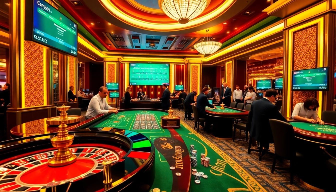 Experience thrilling gameplay at mm88's stylish casino with vibrant gaming tables and exciting live action.