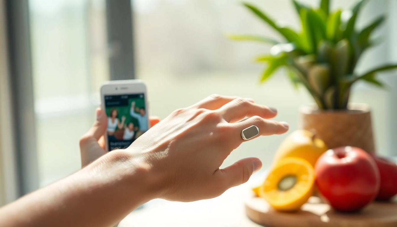 Engage with the Smart Health Ring, a sleek and functional fitness tracker designed for wellness.