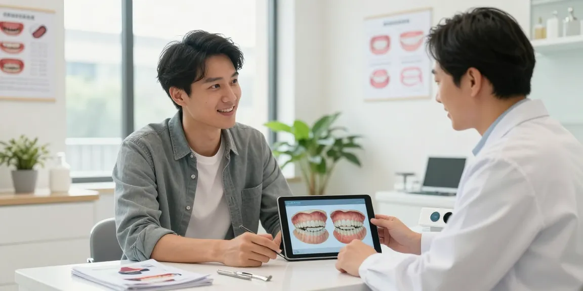 Consultation on corrective jaw surgery Hawthorn with an orthodontist and adult patient discussing treatment options.