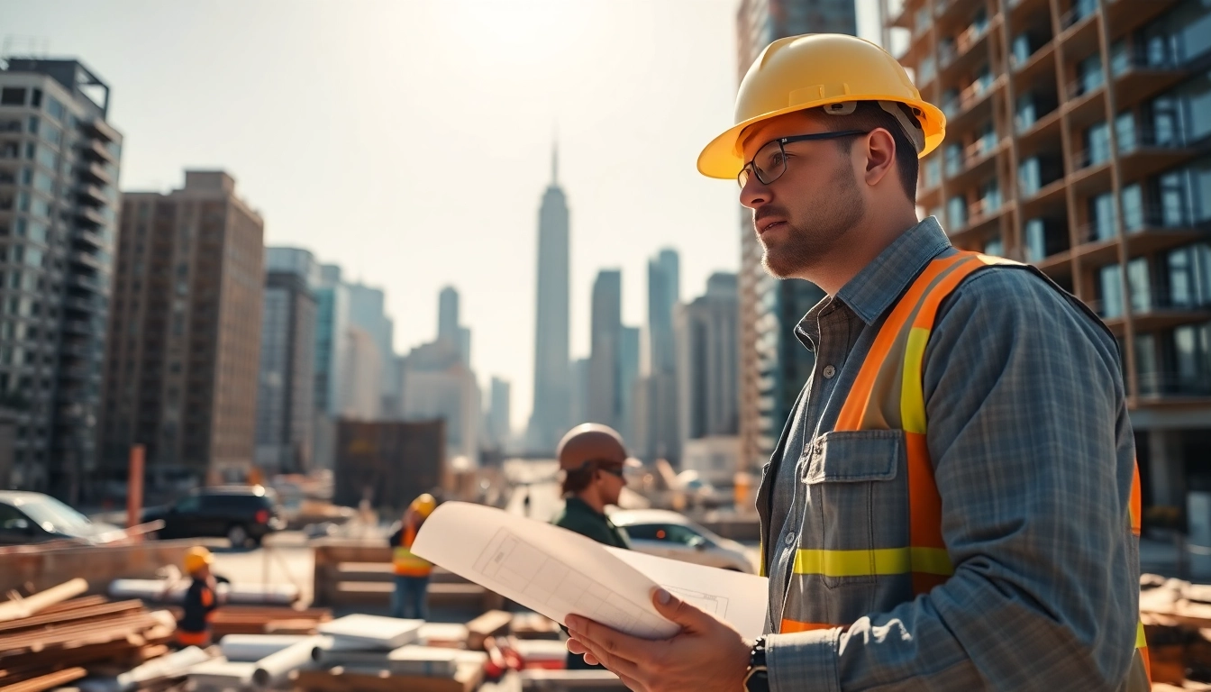 Manhattan Commercial General Contractor supervising a construction site in an urban setting.