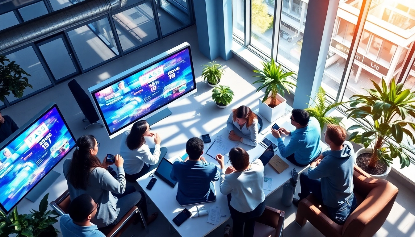 Dynamic teamwork and innovation at https://kjc365.com/ in a modern office setting.
