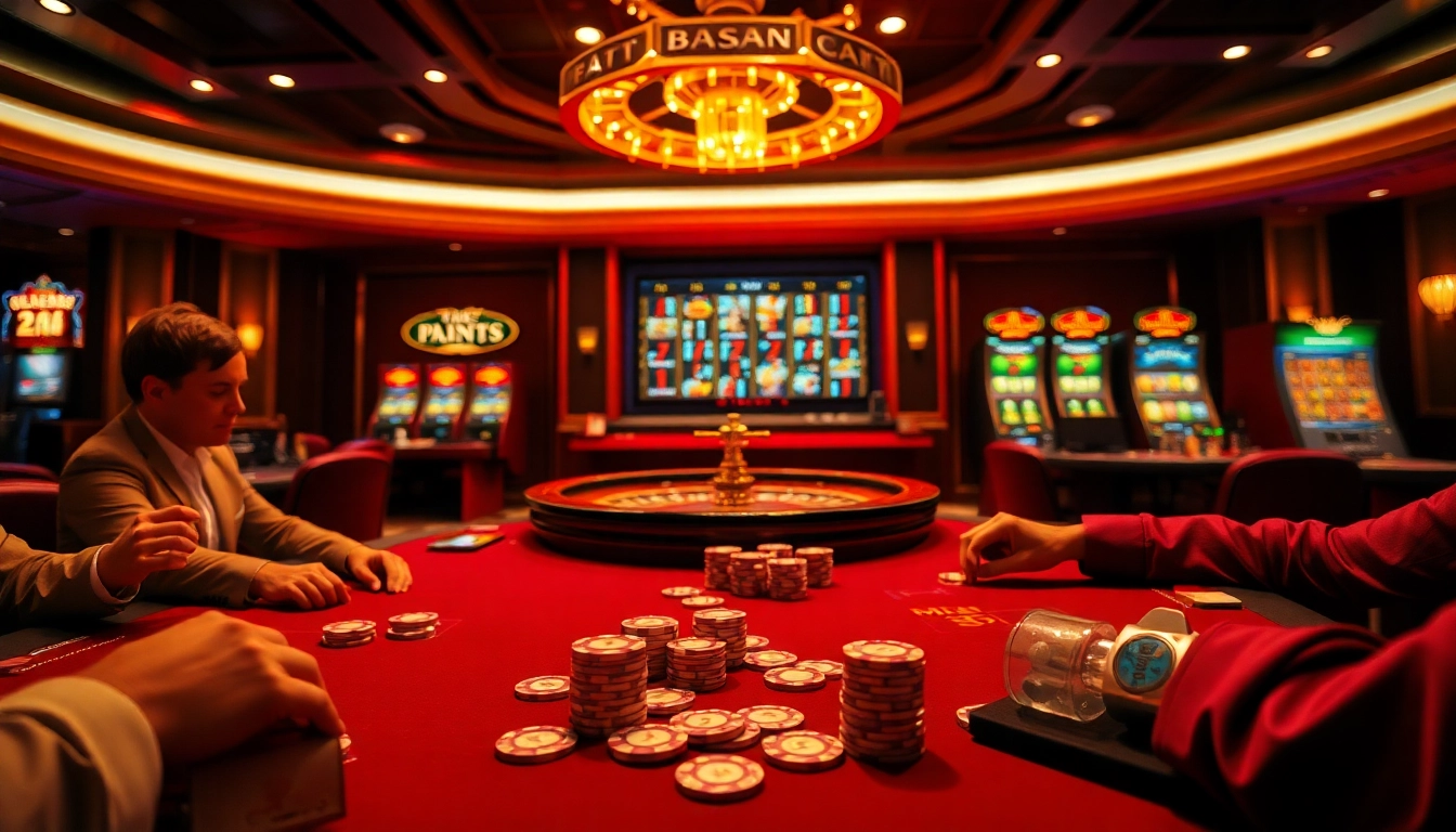 Engaged players at MK8 poker table, immersed in high-stakes gambling.
