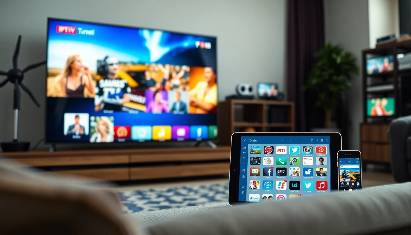 Engage with iptv smarters on multiple devices featuring vibrant streaming interfaces.