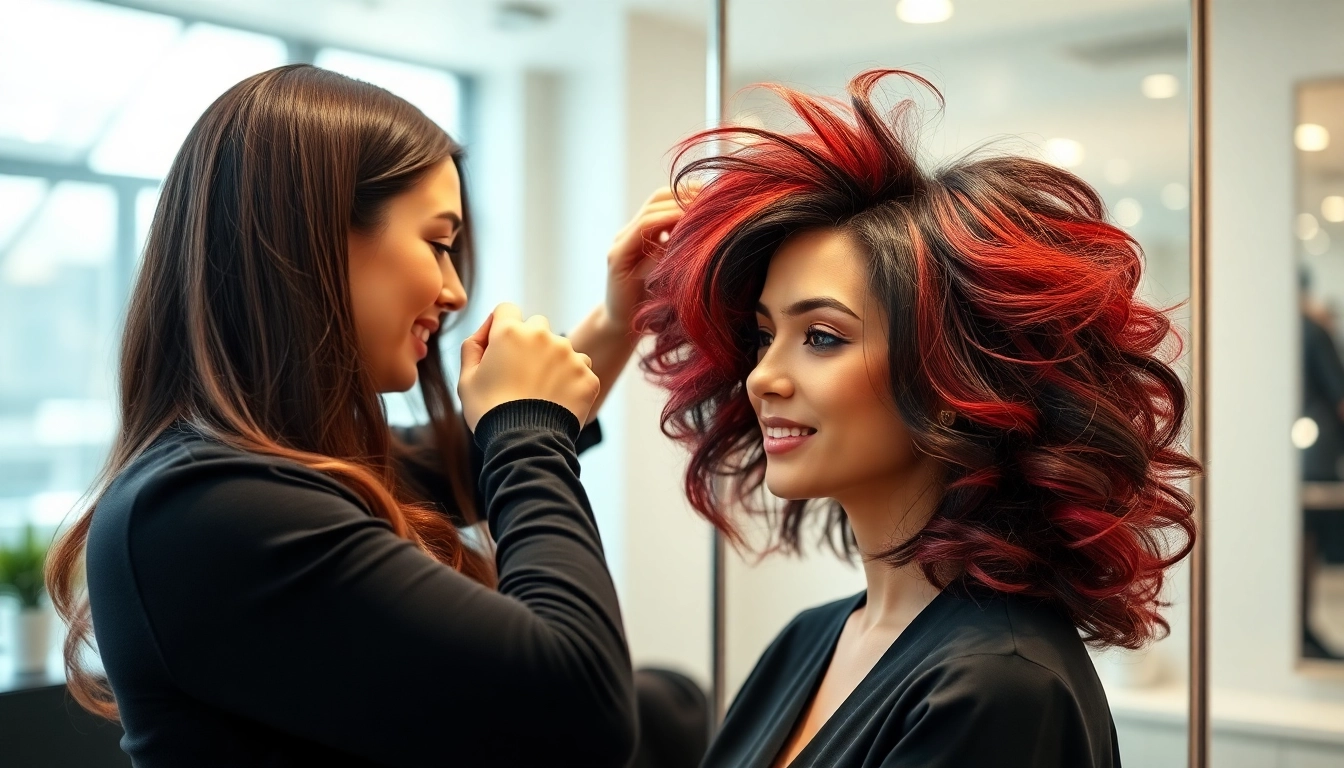 Ace of Fades 212 hair specialist confidently fits a beautiful hair system on a satisfied client.