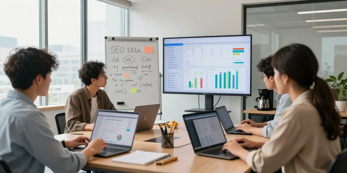 SEO services in malaysia team discussing digital marketing strategies in a modern office