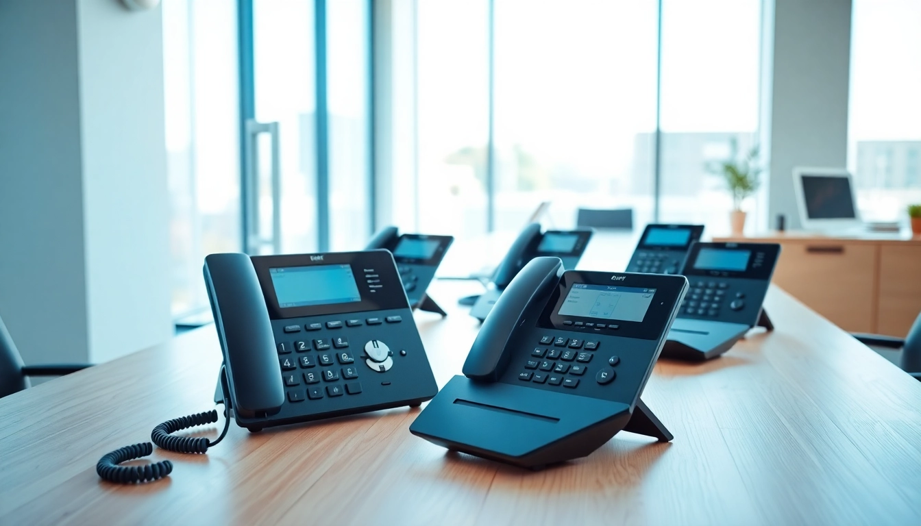 Enhance communication with small business phone service in a modern office setting.