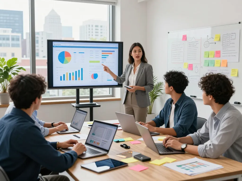 SEO Company in NYC team collaborating over digital marketing strategies in a modern office