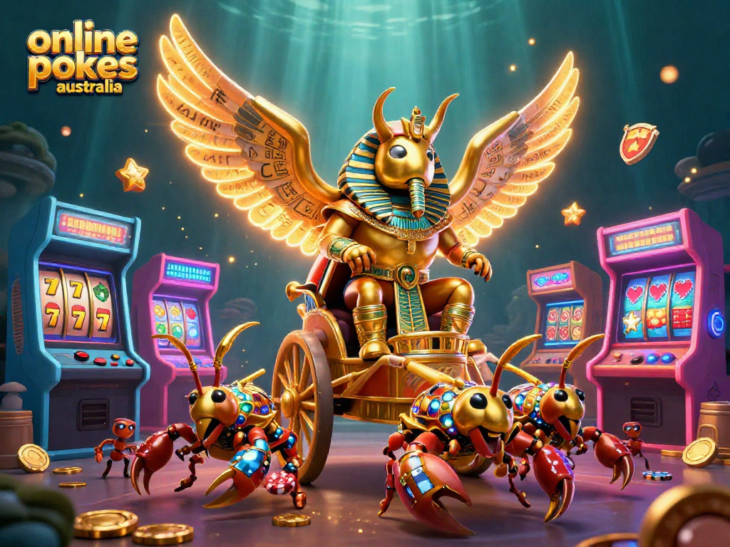 Experience exciting online pokies Australia with dynamic games, slot reels, and vibrant casino elements.