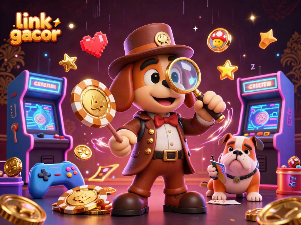 Spin to win with link gacor showcasing a detective in a casino adventure.