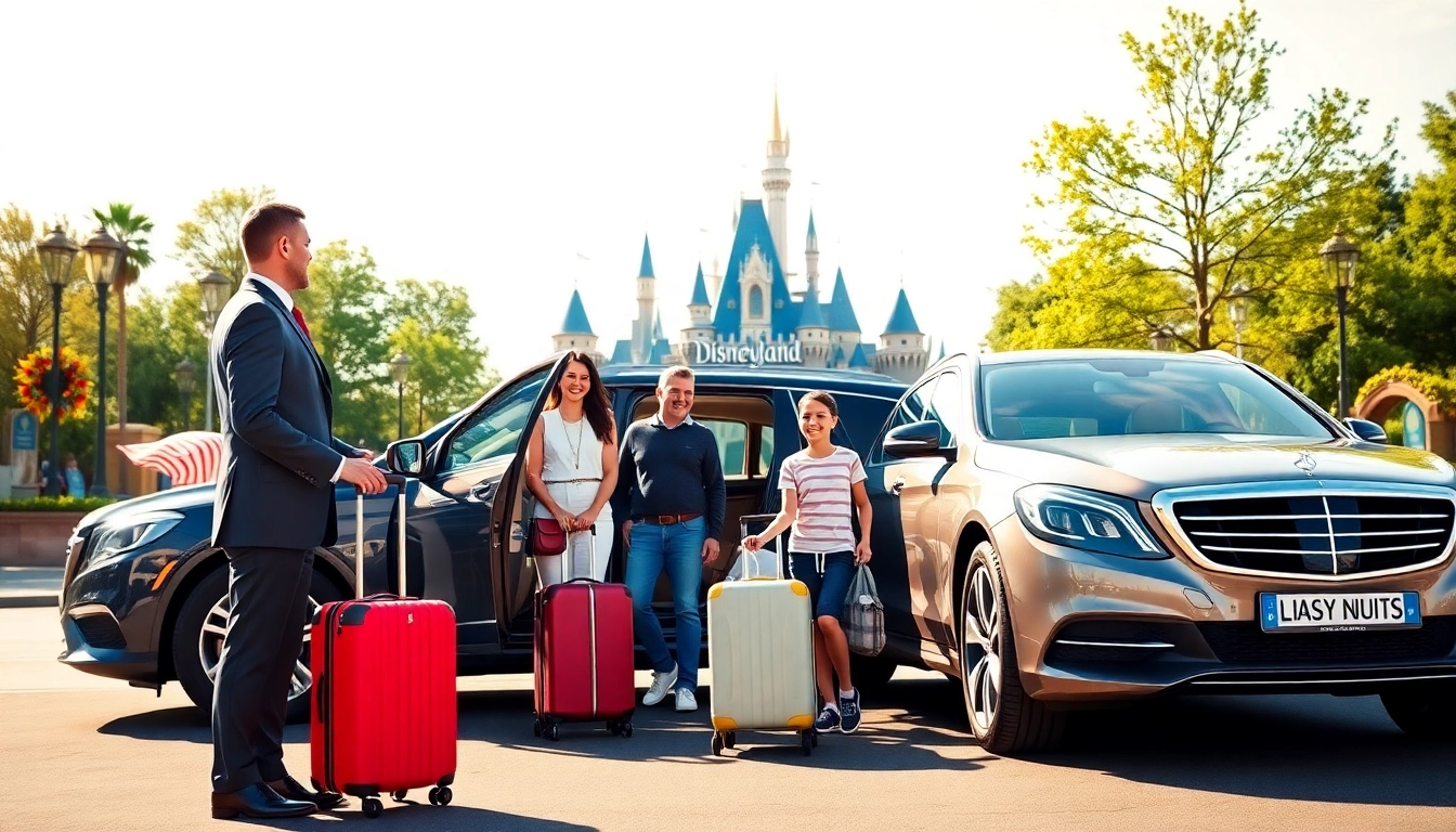 Experience Disneyland Paris airport transfer services with a welcoming family car pickup at the park.