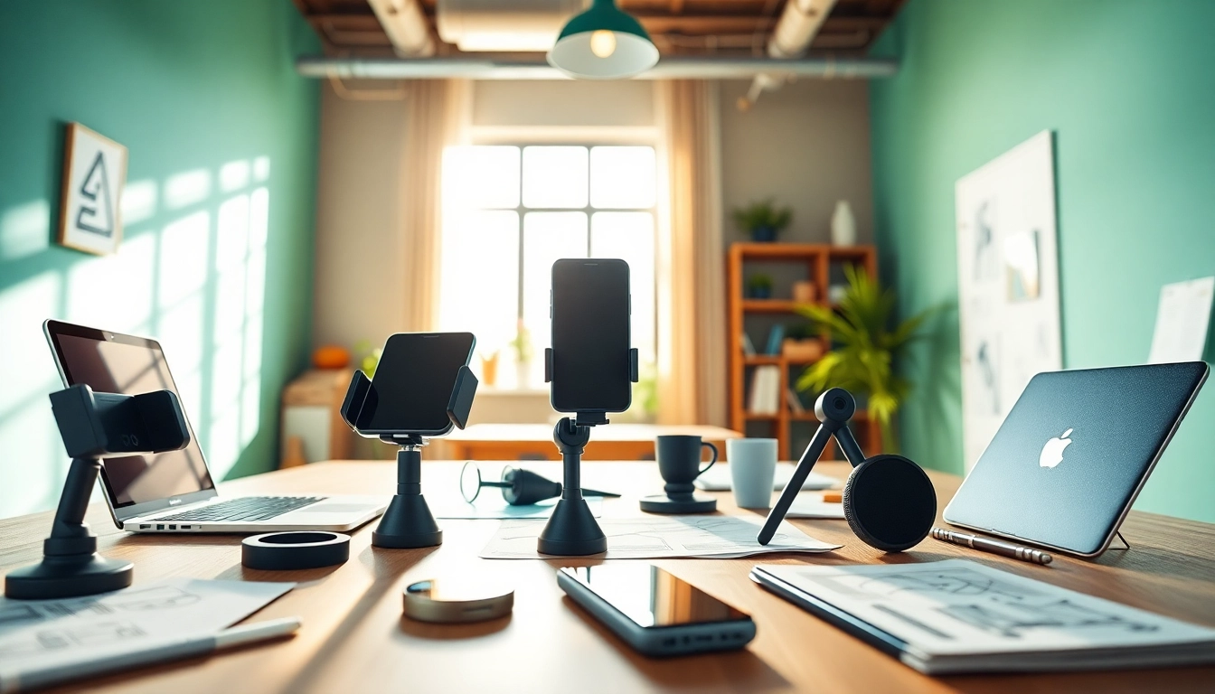 MMOO stylish gadget accessories displayed in a modern workspace.