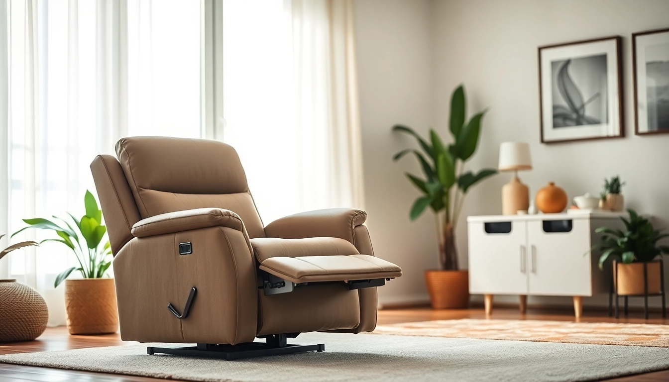 Experience the comfort of a reclining lift chair with heat and massage in a serene home setting.