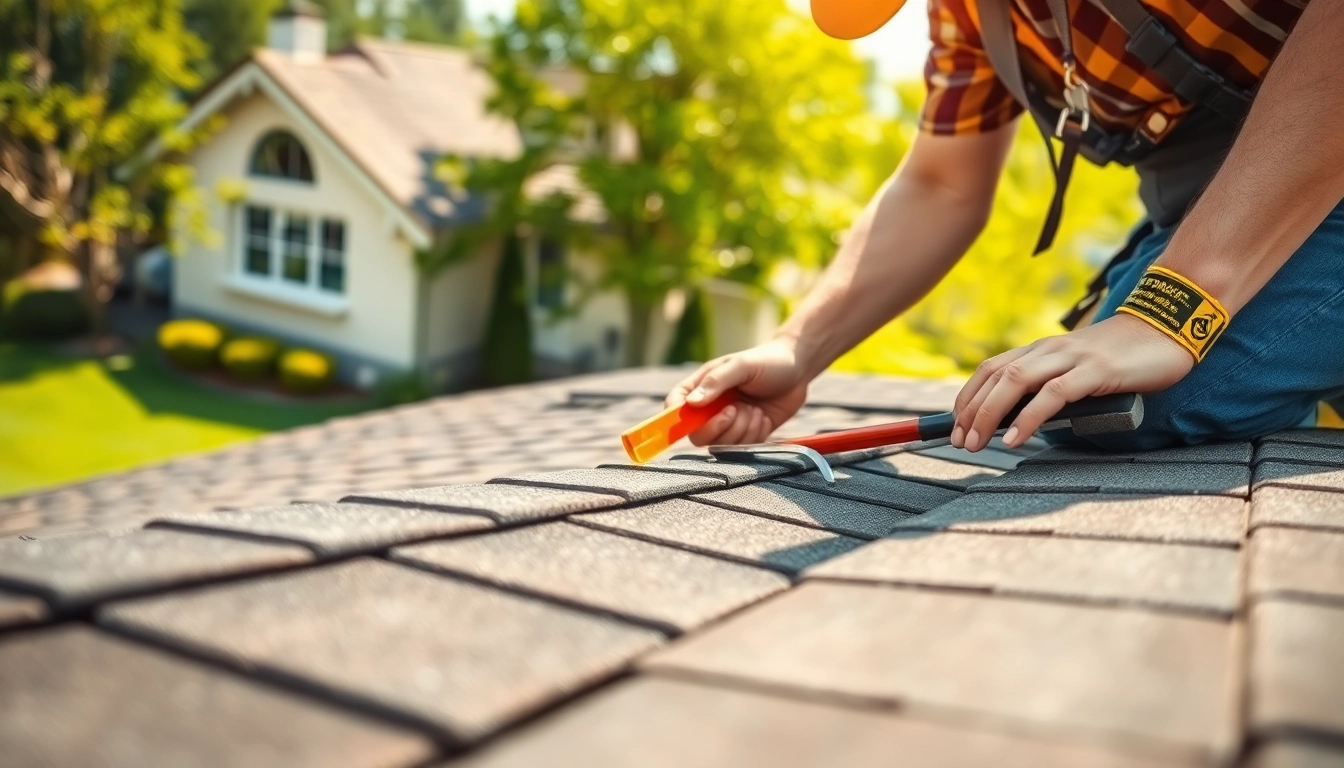 Showcasing high-quality roofing solutions during a professional inspection of a residential roof.
