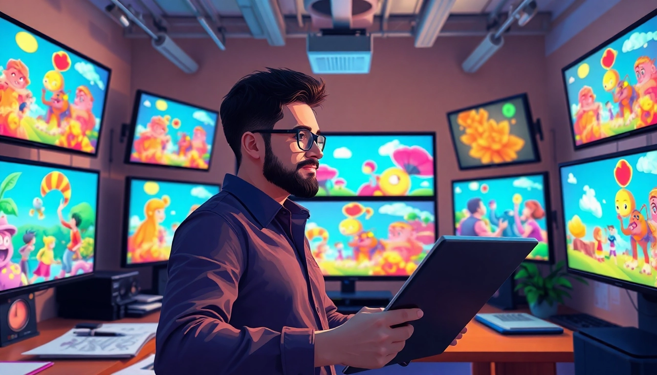 Animationsagentur: Inspiring work environment showcasing animated creativity in a studio.