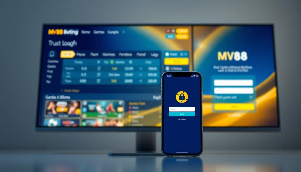 MV 88 online casino platform interface showcasing secure betting options and user-friendly design.