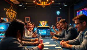 Experience the excitement of online gaming at https://whycazino.com, featuring players engaged in poker and slots.