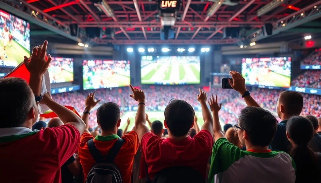 스포츠중계를 즐기는 다양한 팬들의 열정적인 모습