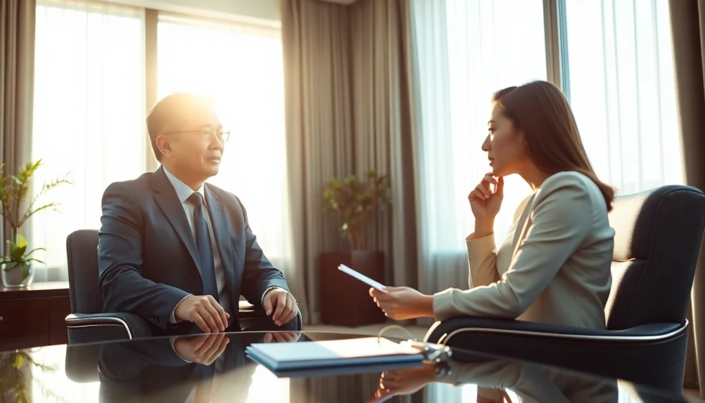 신용카드 현금화에 대한 상담을 받는 고객과 전문가의 모습.