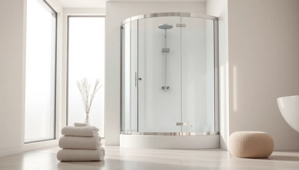 Eine stilvolle sonni Duschkabine in einem modernen Badezimmer präsentiert ihre elegante Glasstruktur.