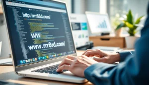 Building an engaging design with https://rr88rd.com/ on a laptop screen in a creative workspace.