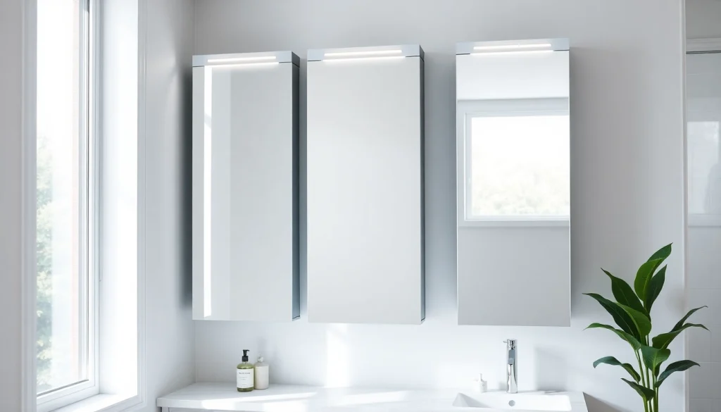 Stylish sonni Spiegelschrank mit elegantem Design und hochwertiger Beleuchtung präsentieren.