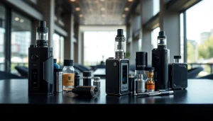 Verwenden Sie Oxva Vapes auf einem eleganten Tisch mit vielseitigem Zubehör.