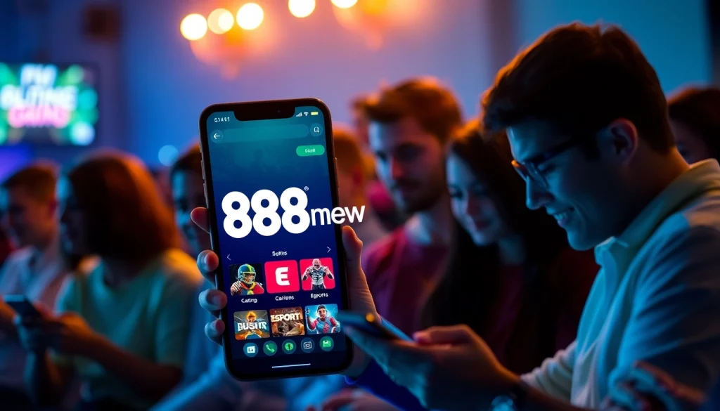 Engaging online betting scene featuring the 888new platform and diverse users enjoying games.